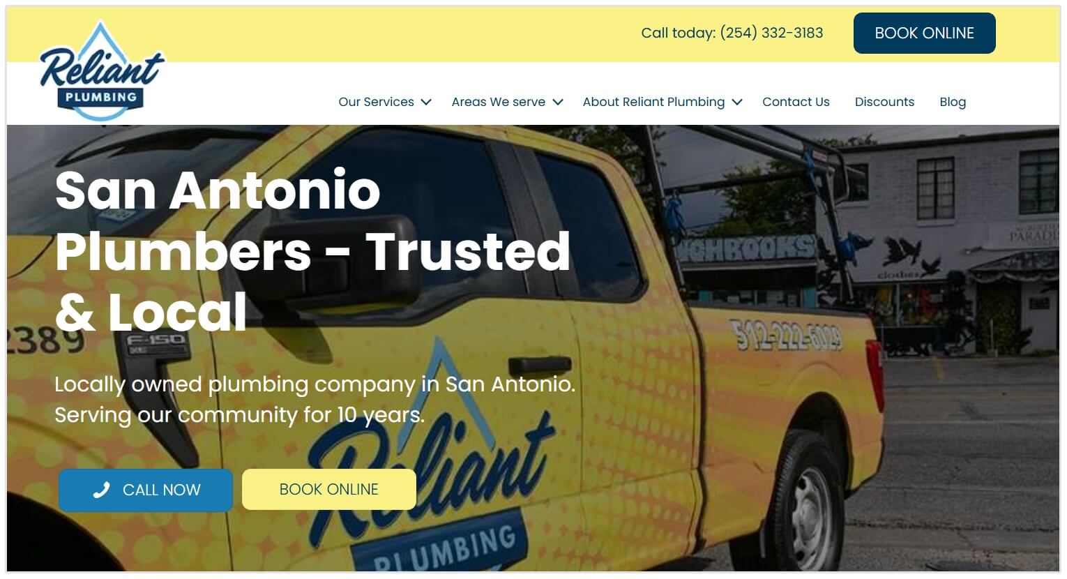 Reliant Plumbing location page